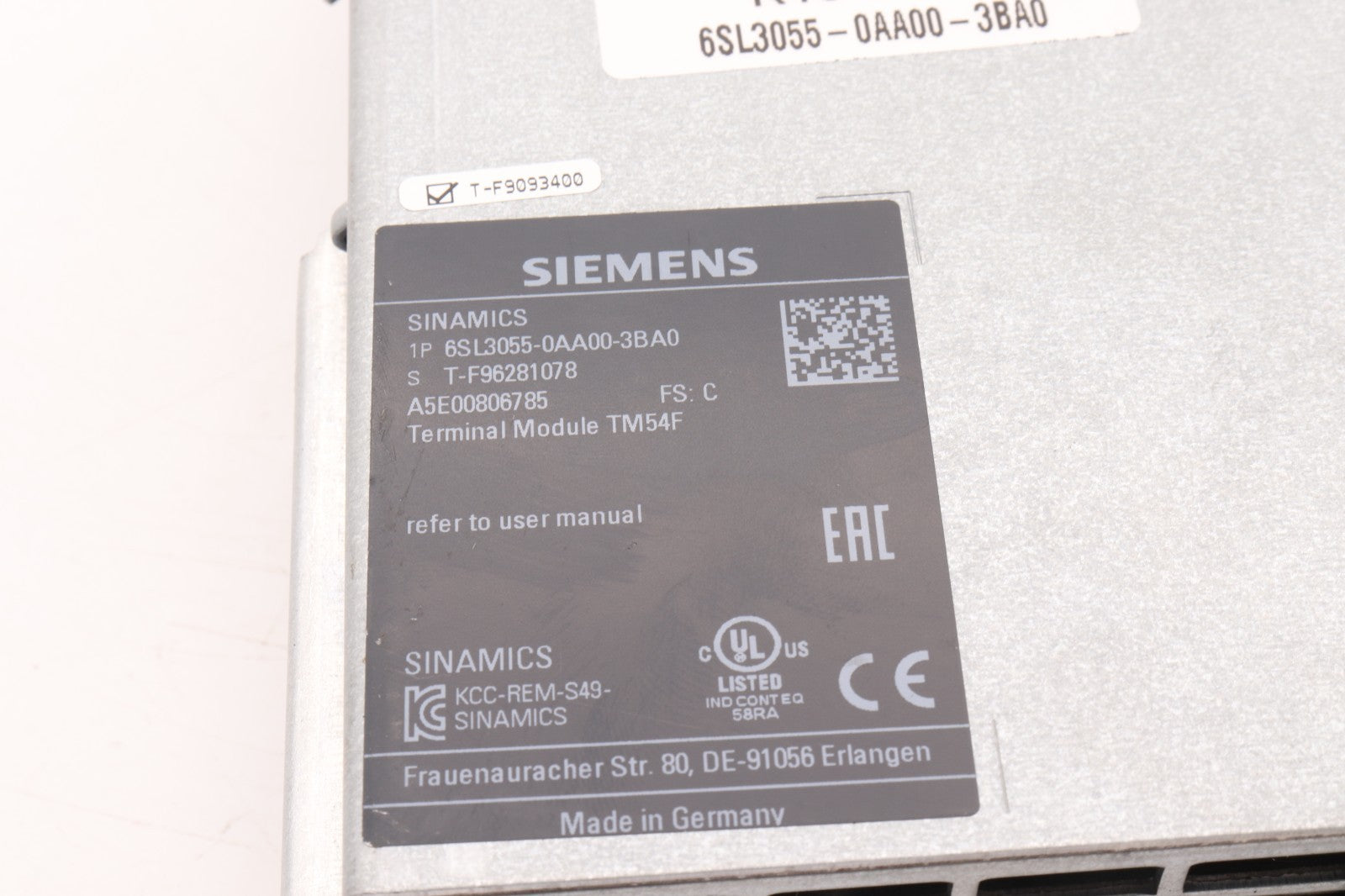 SIEMENS SINAMICS 6SL3055-0AA00-3BA0