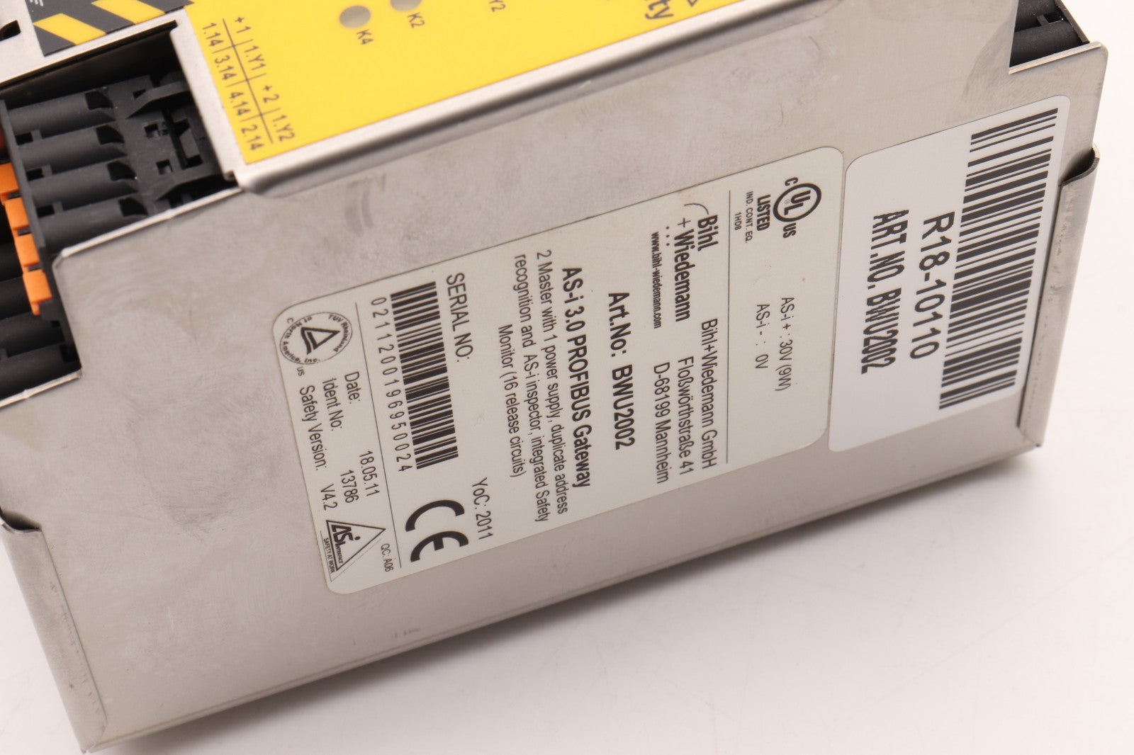 BIHL WIEDEMANN	AS-I 3.0 PROFIBUS GATEWAY	ART.NO. BWU2002