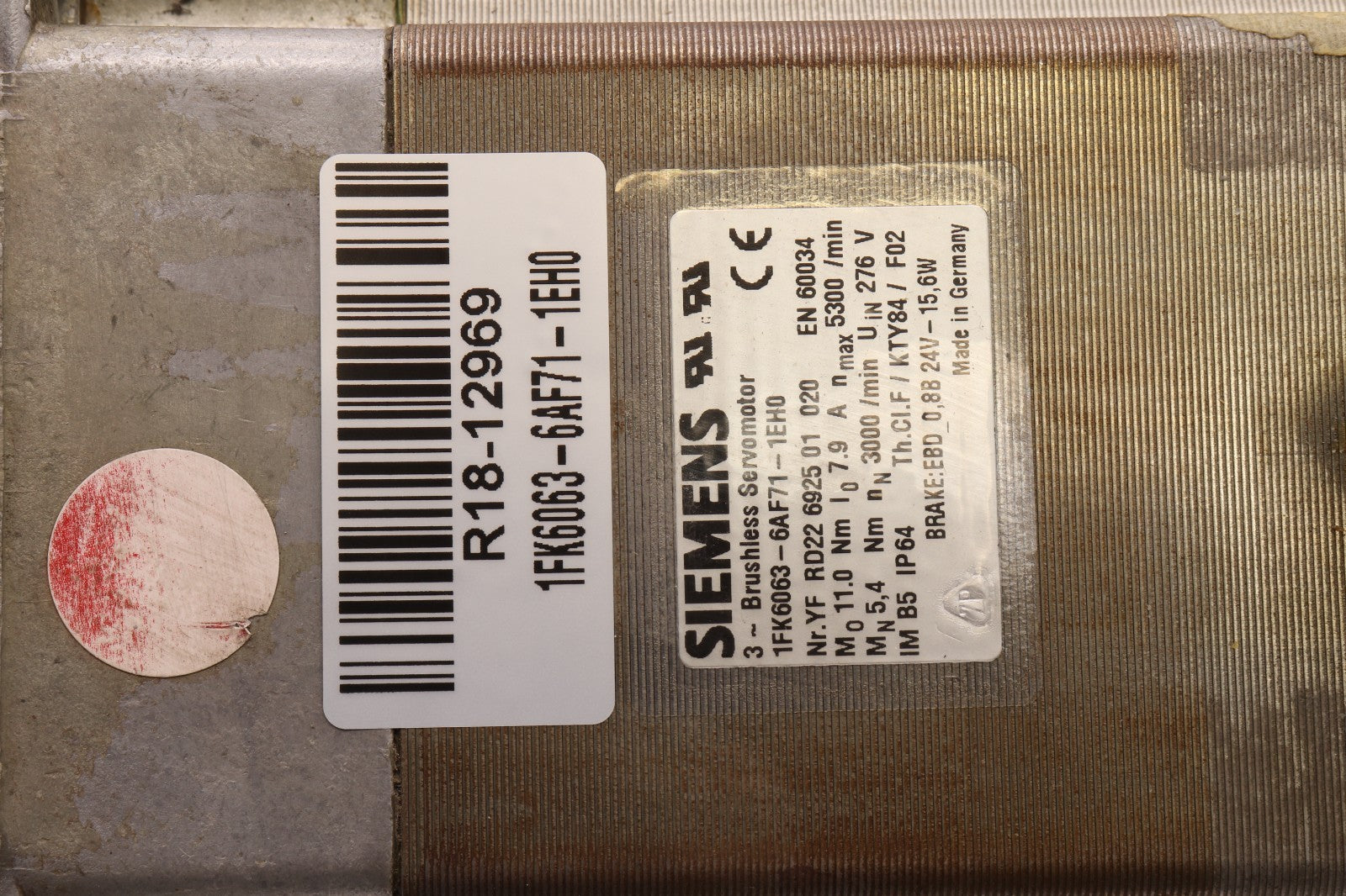 SIEMENS	3 PHASE MOTOR	1FK6063-6AF71-1EH0