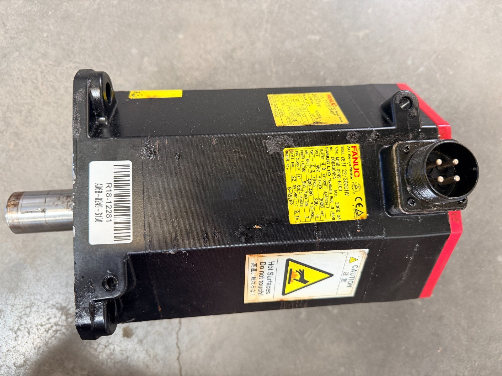 FANUC	  AC SERVO MOTOR	A06B-0249-B100