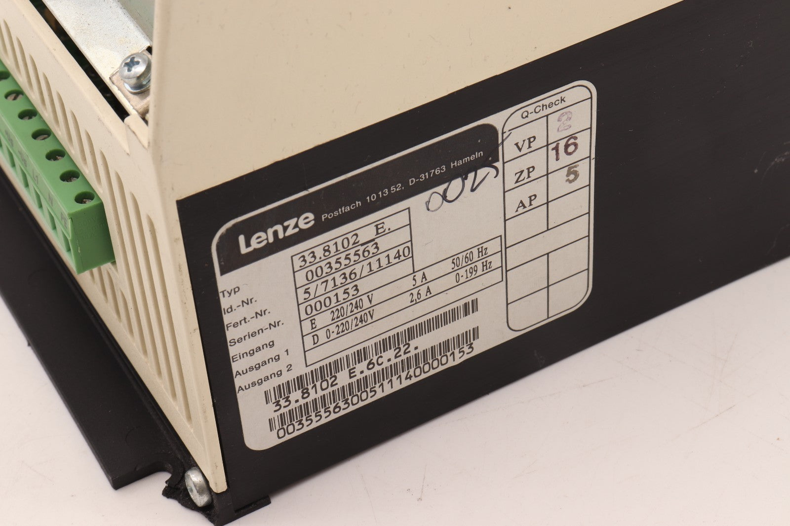 LENZE	8100	TYPE 33.8102 E