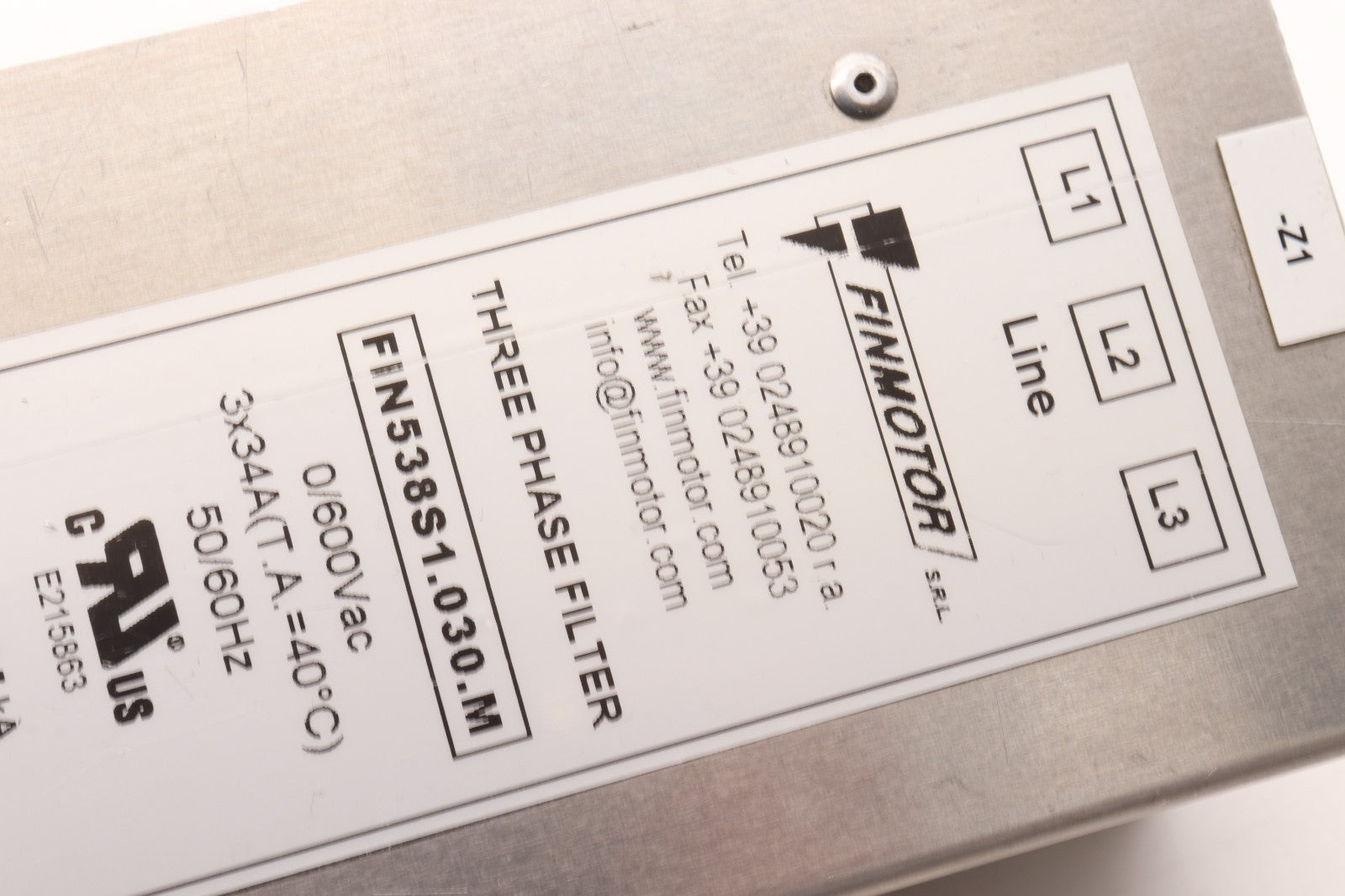 FINMOTOR	THREE PHASE FILTER	FIN538S1.030.M