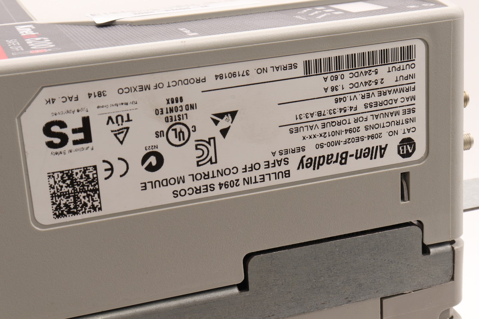 ALLEN-BRADLEY	AXIS POWER MODULE 2094-BM05-M	SAFE OFF CONTROL  2094-SE02F-M00-S0