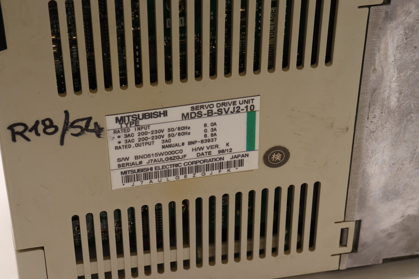 MITSUBISHI	SERVO DRIVE UNIT	MDS-B-SVJ2-10