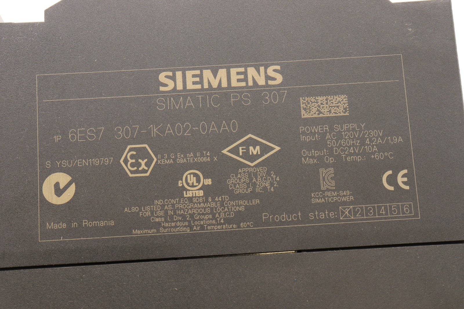 SIEMENS SIMATIC PS 307 6ES7307-1KA02-0AA0  R18-9372