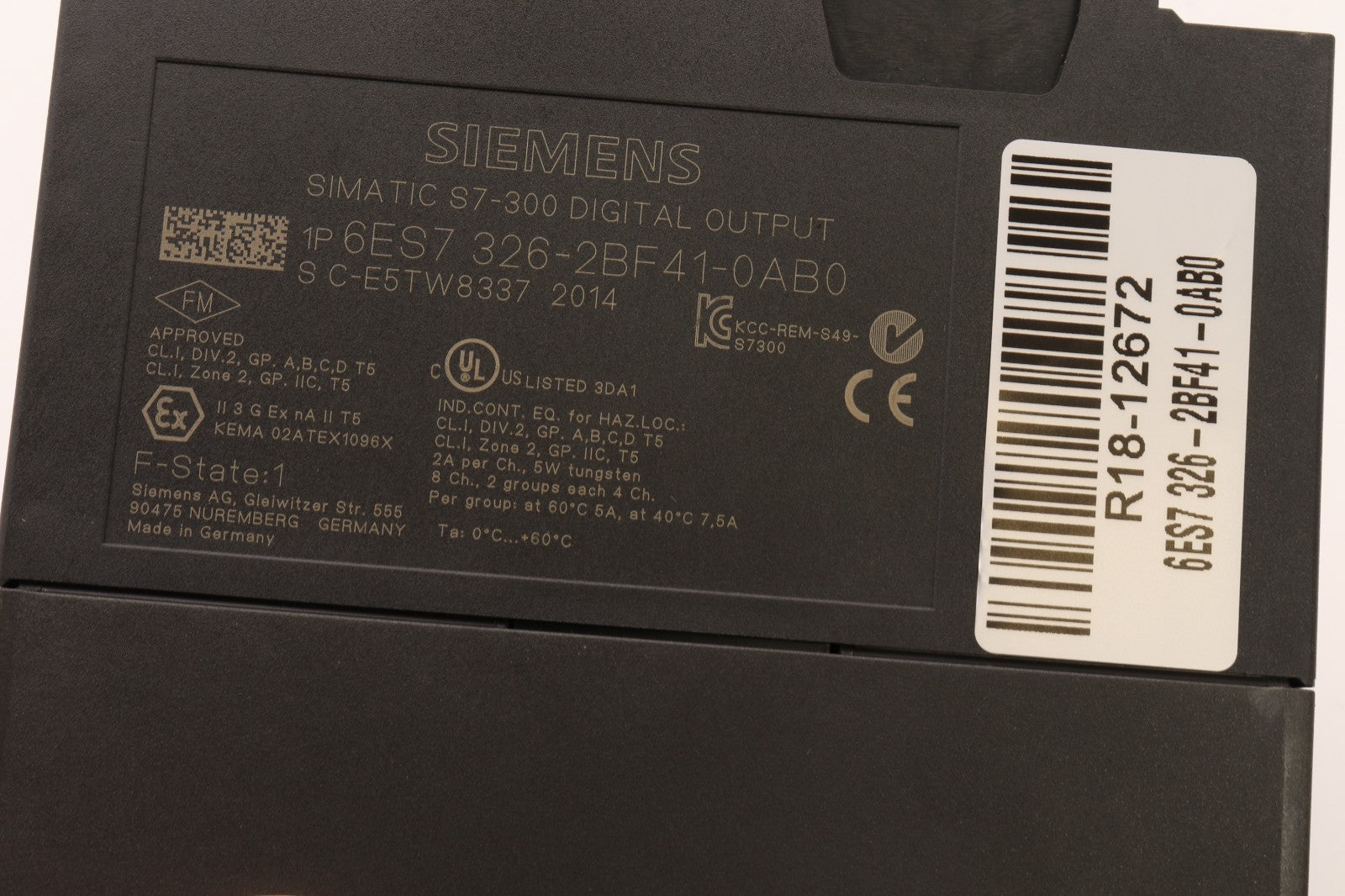 SIEMENS	SIMATIC S7-300 DIGITAL OUTPUT	6ES7 326-2BF41-0AB0