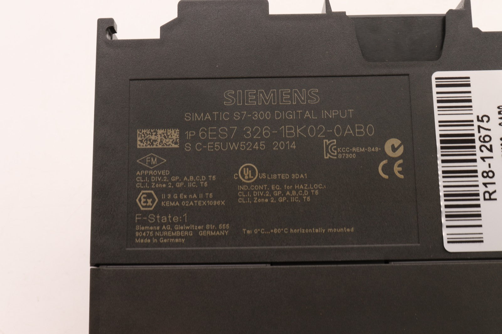 SIEMENS	SIMATIC S7-300 DIGITAL INPUT	6ES7 326-1BK02-0AB0