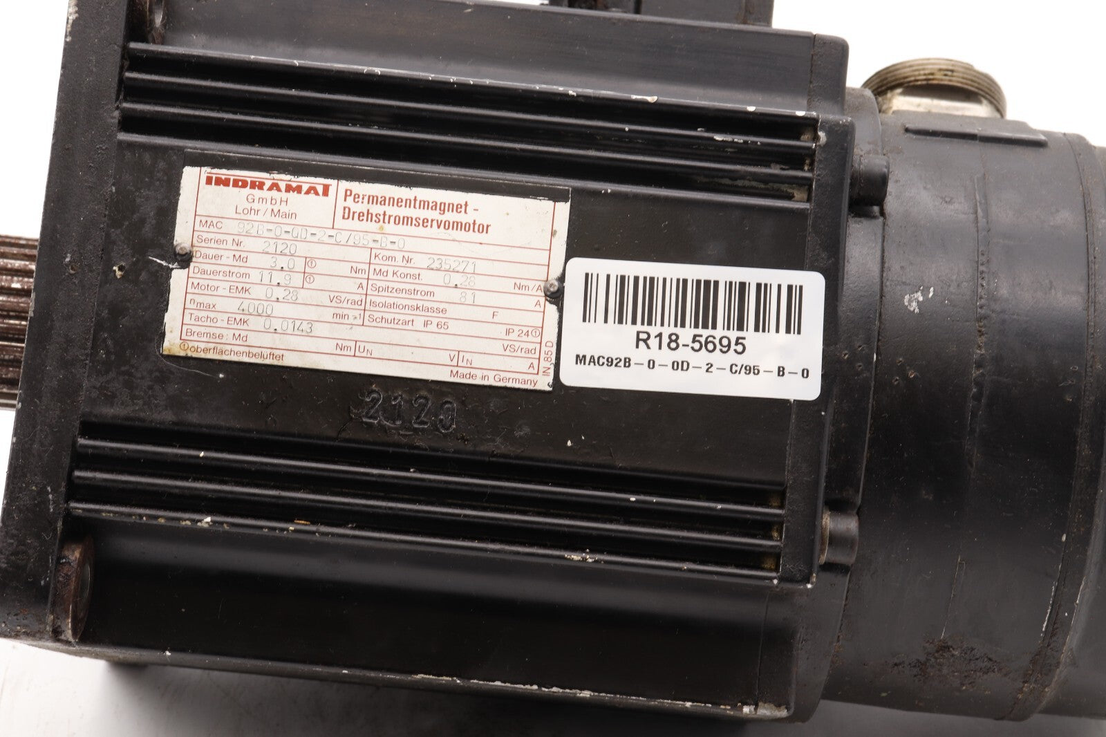 INDRAMAT PERMANENT MAGNET MOTOR MAC92B-0-0D-2-C/95-B-0