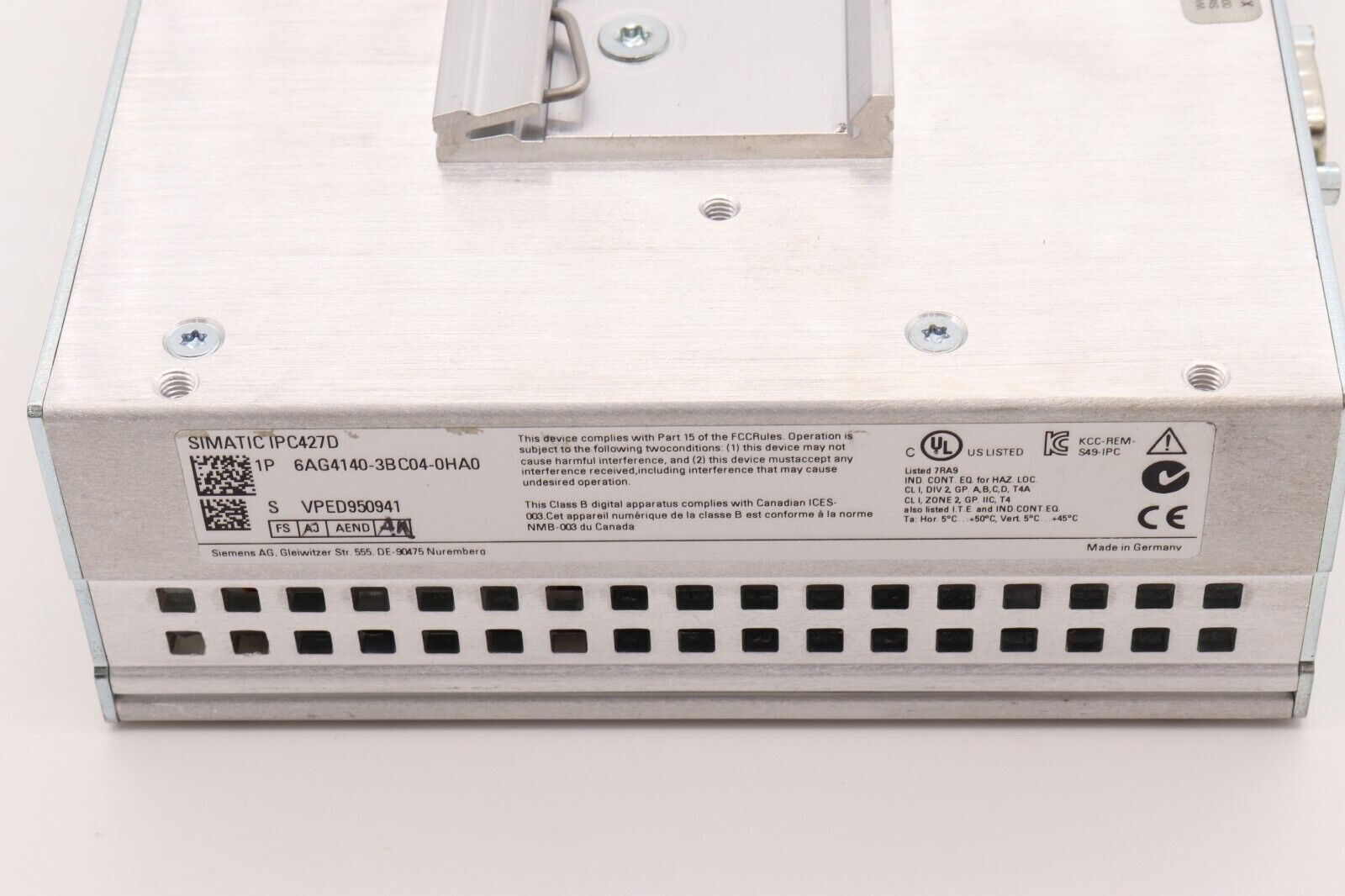 SIEMENS SIMATIC IPC427D 6AG4140-3BC04-0HA0