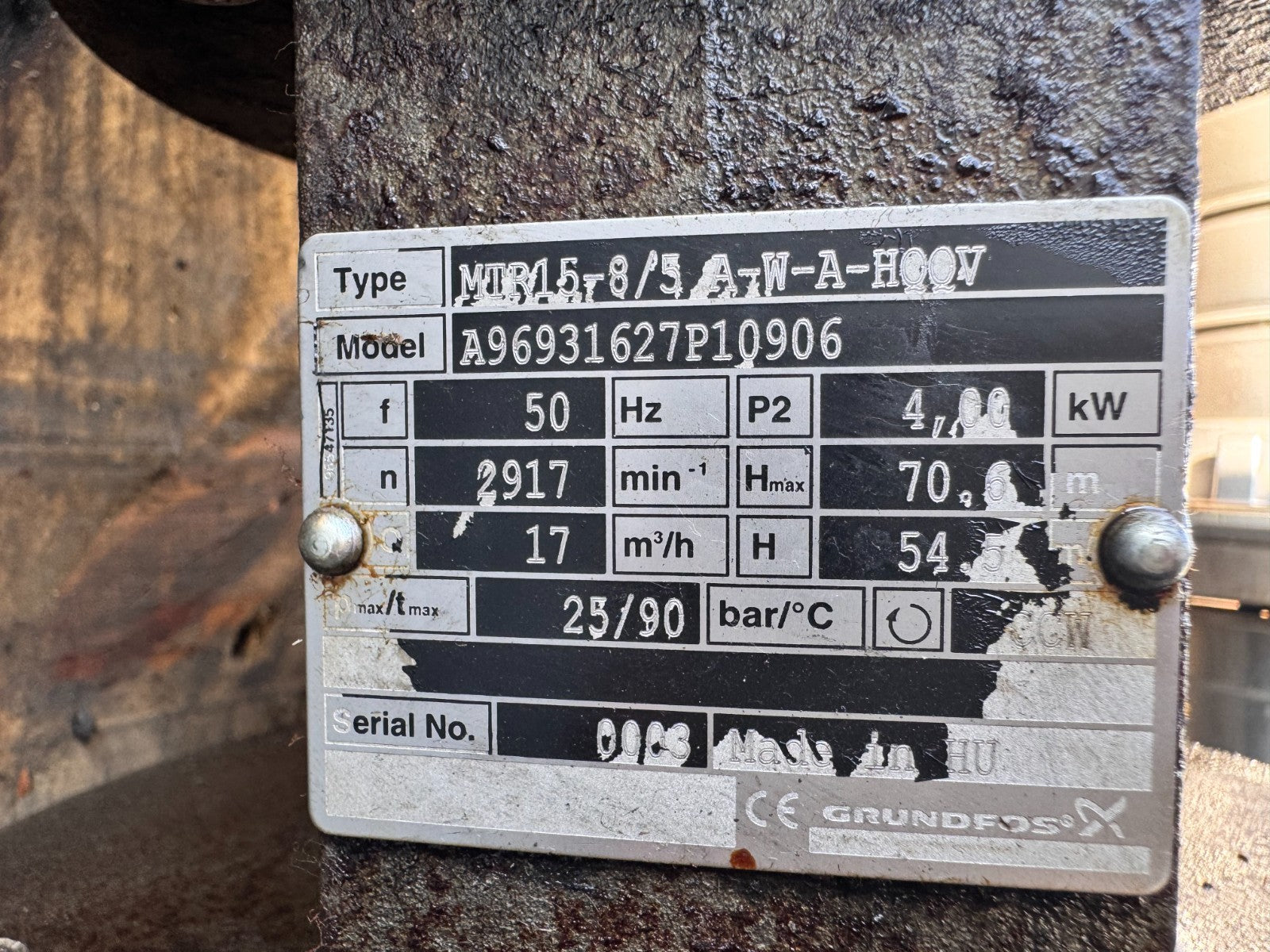 GRUNDFOS	MTR15-8/5 A-W-A-HQQV	A96931627P10906