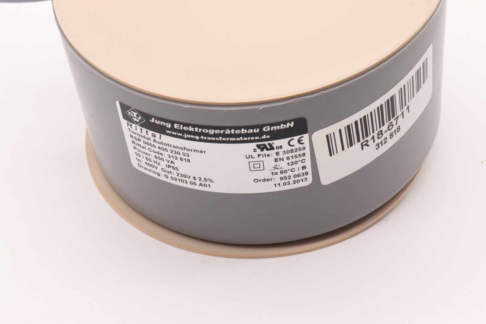 JUNG ELEKTROGERATEBAU GMBH. TOROIDAL AUTOTRANSFORMER RSP 0650 400 230 03 312 818