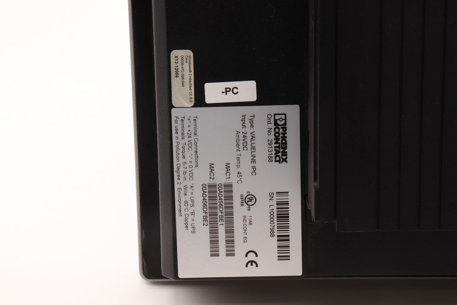 PHOENIX CONTACT  VALULELINE IPC	ORD. NO. 2913188