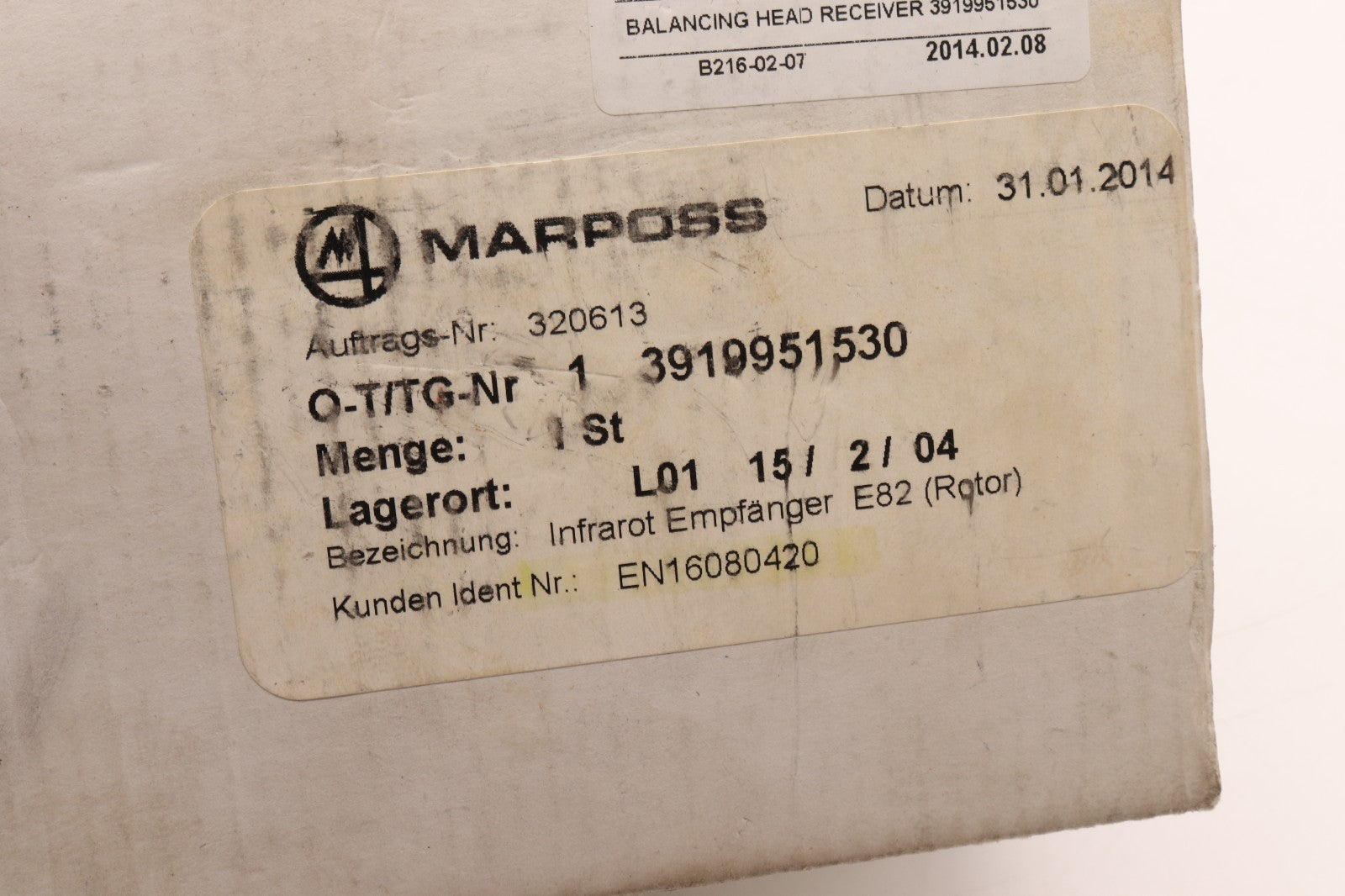 MARPOSS	O-T/TG-Nr 3919951530	AUFTRAG: 320613