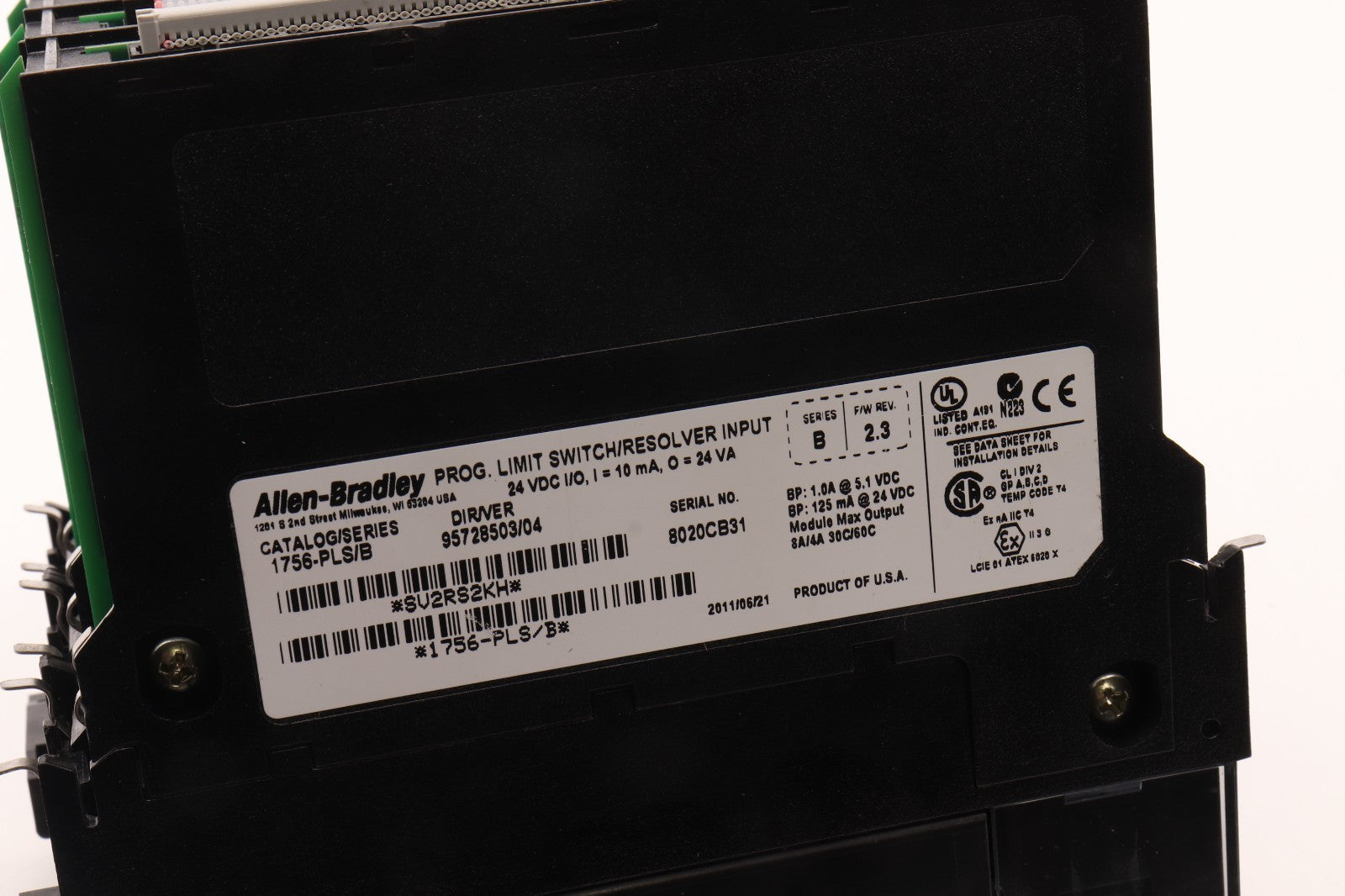 ALLEN BRADLEY	LIMIT SWITCH/RESOLVER INPUT	1756-PLS/B