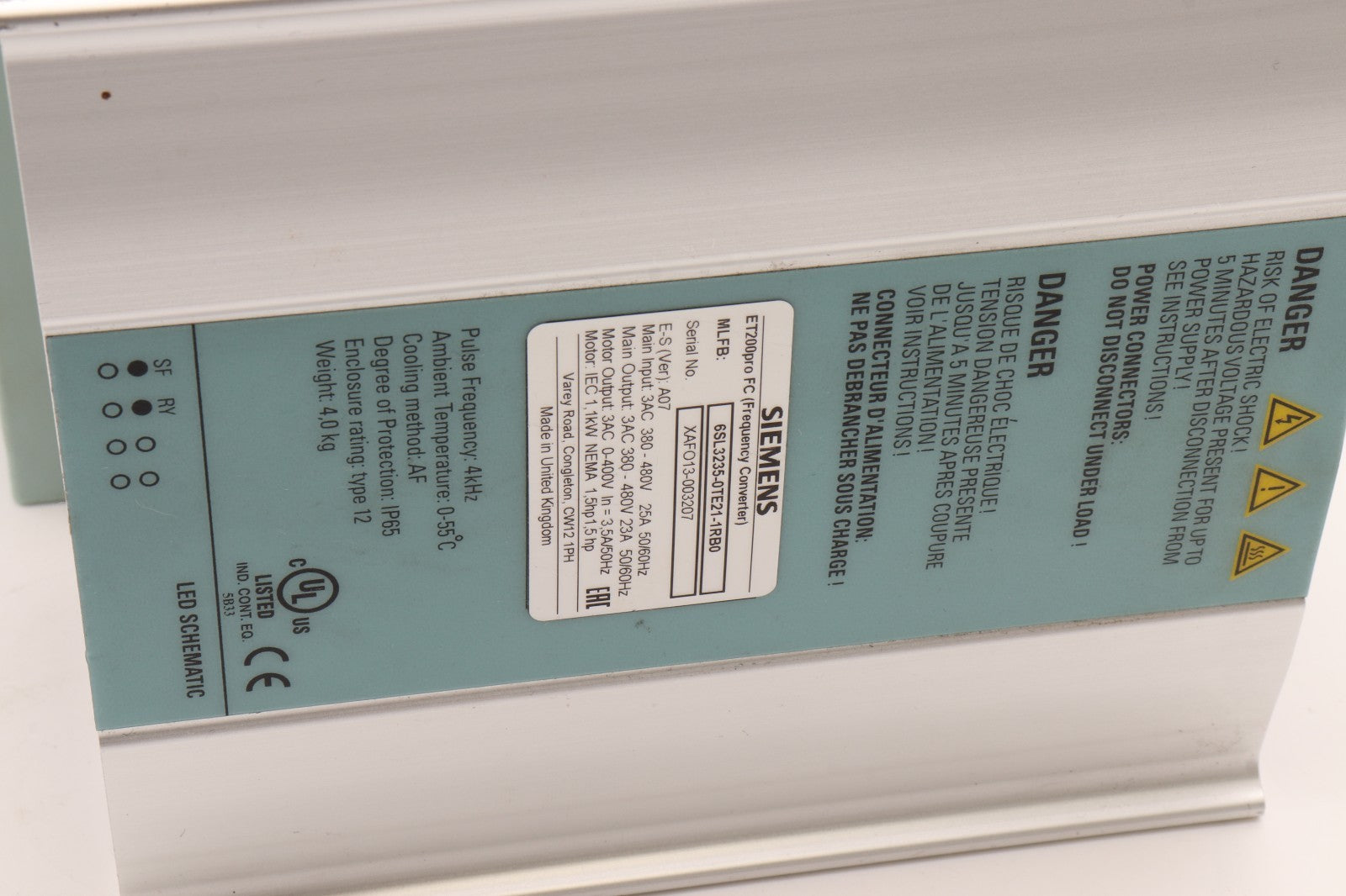SIEMENS	ET200PRO FREQUENCY CONVERTER	6SL3235-0TE21-1RB0