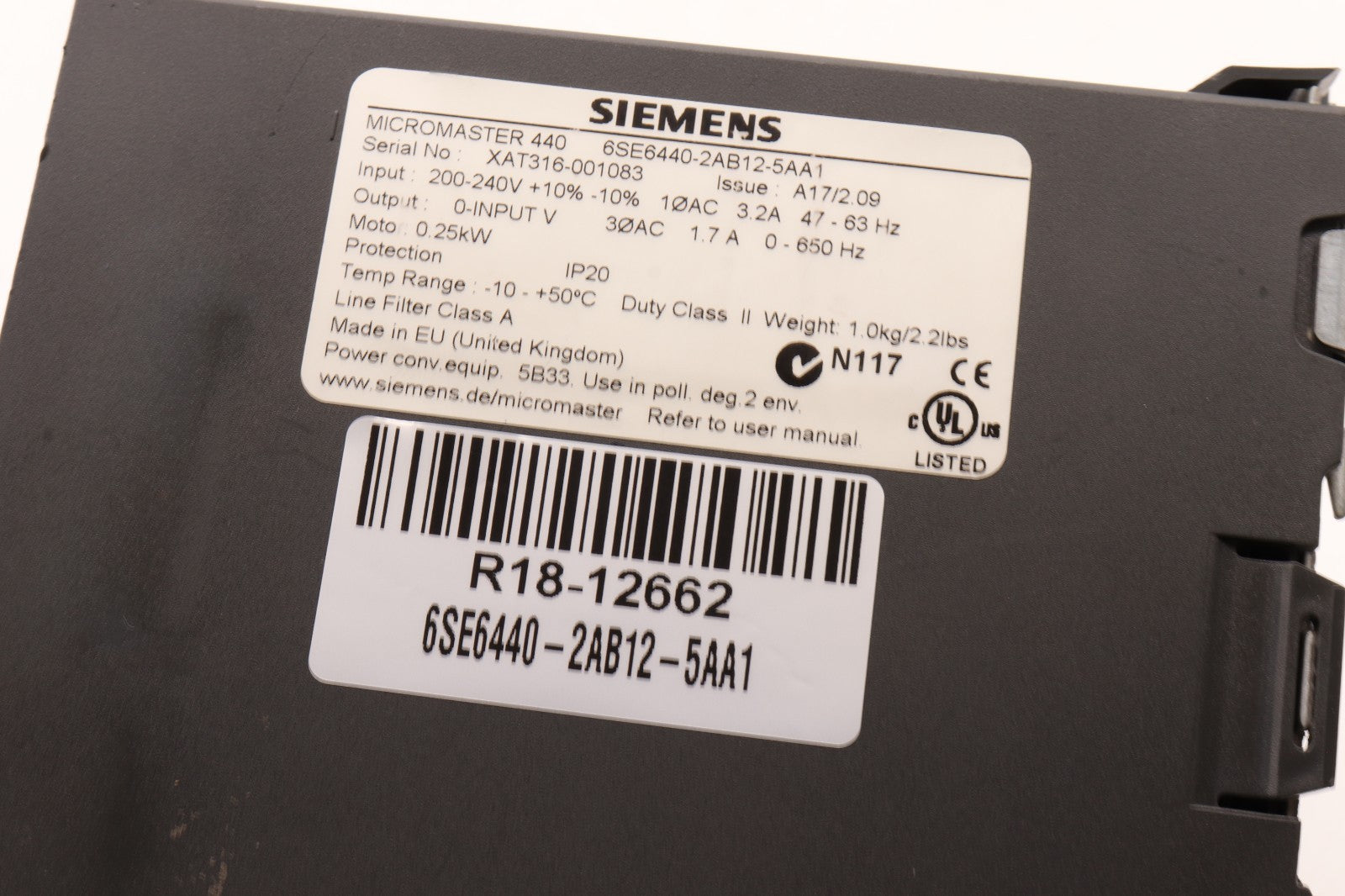 SIEMENS	6SE6440-2AB12-5AA1
