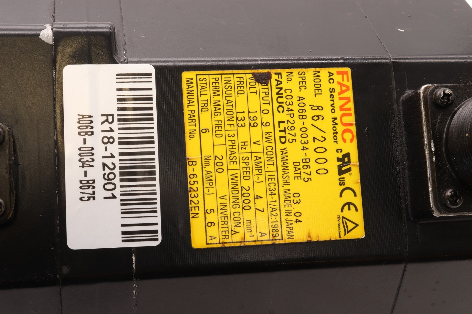 FANUC	  AC SERVO MOTOR	A06B-0034-B675