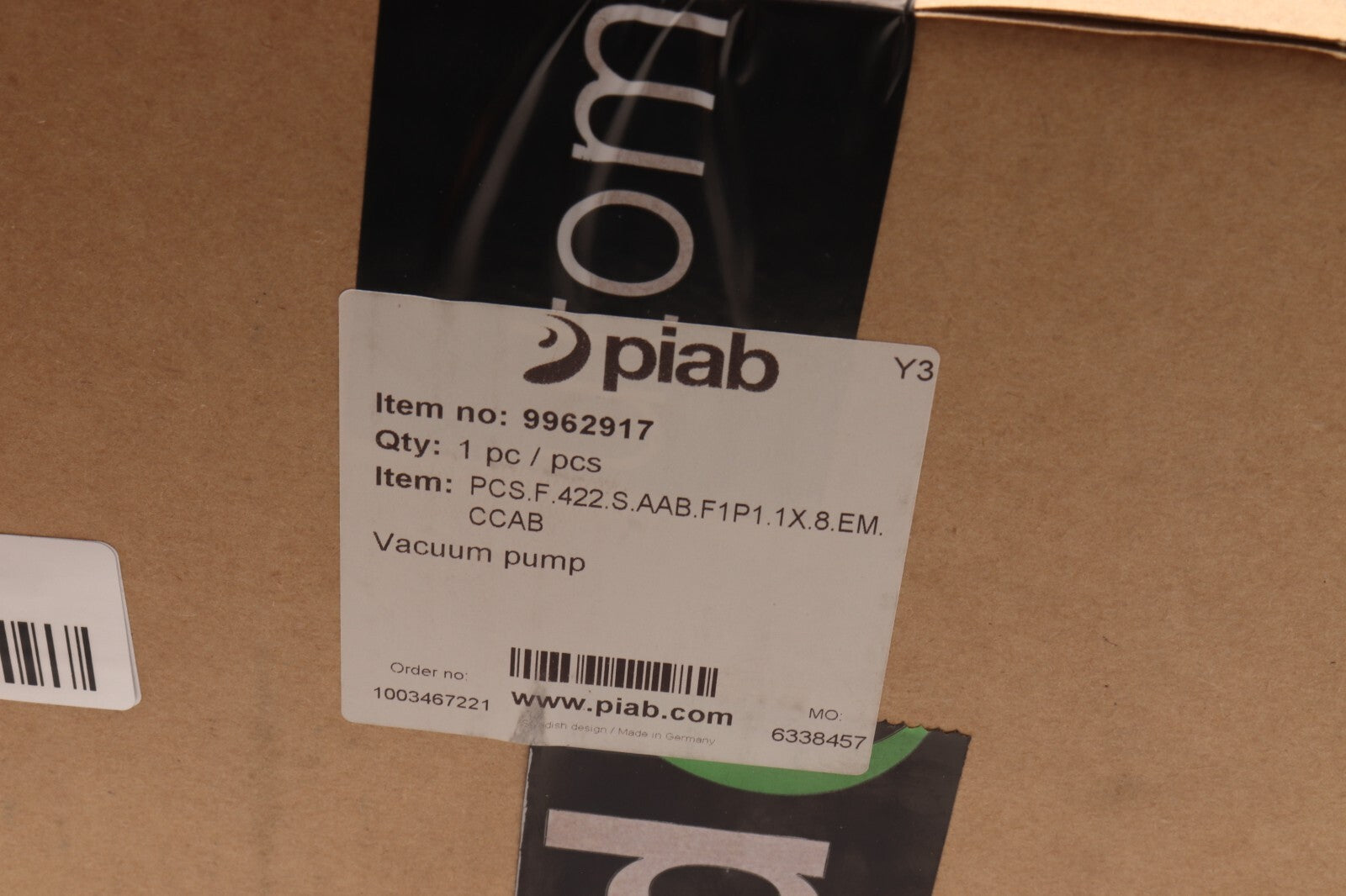 PIAB VACUUM PUMP 9962917